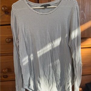 Market & Spruce Black and White Striped Blouse